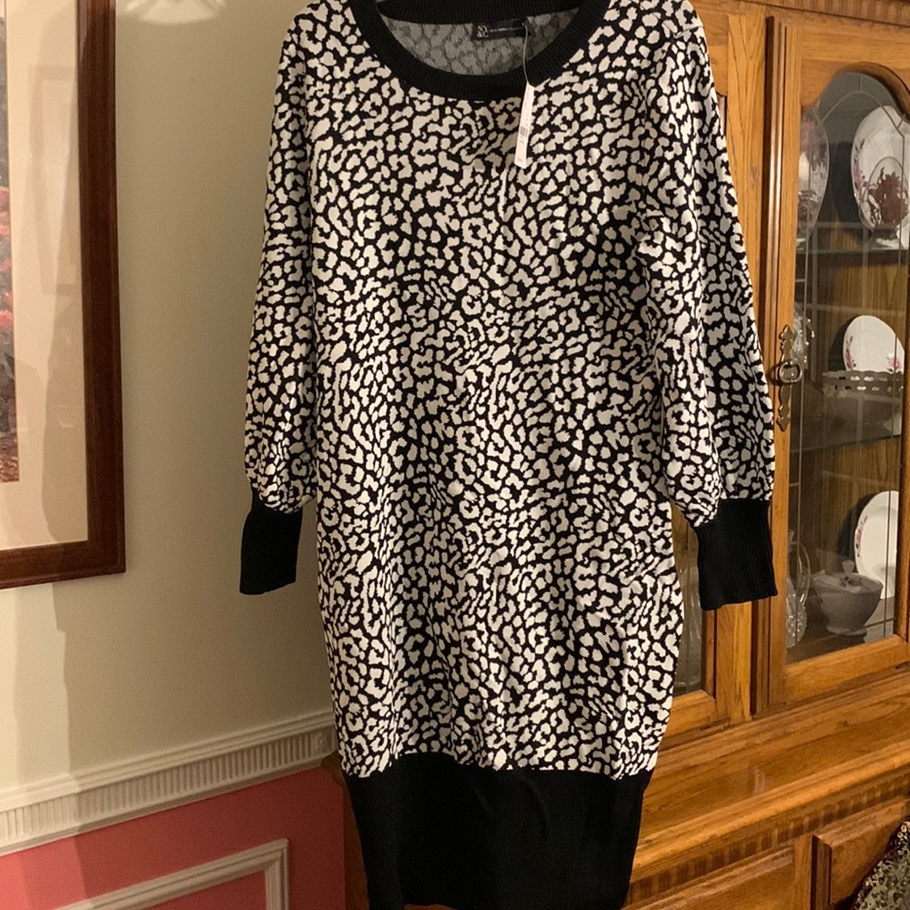 Black and White Sweater Dress